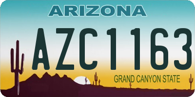 AZ license plate AZC1163