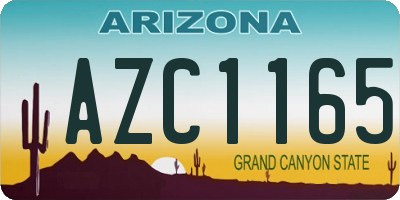 AZ license plate AZC1165