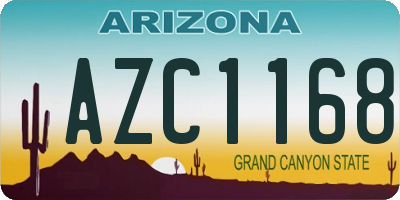 AZ license plate AZC1168
