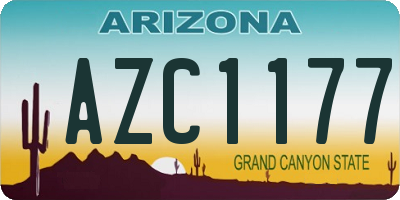 AZ license plate AZC1177