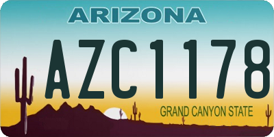AZ license plate AZC1178