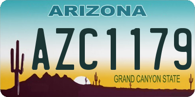 AZ license plate AZC1179
