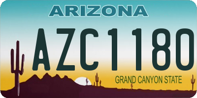 AZ license plate AZC1180