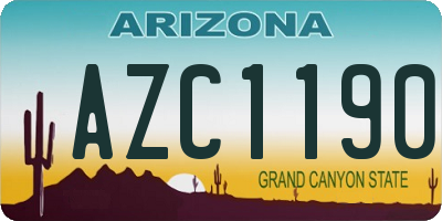AZ license plate AZC1190