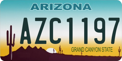 AZ license plate AZC1197