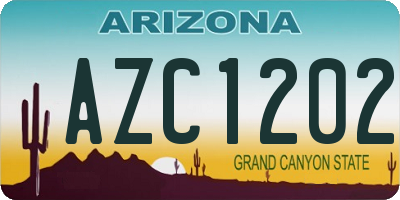 AZ license plate AZC1202