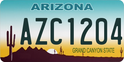 AZ license plate AZC1204