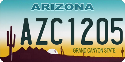 AZ license plate AZC1205