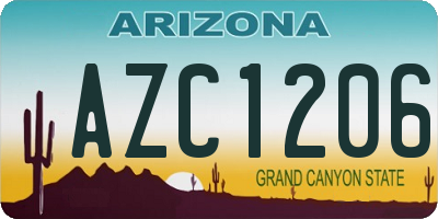 AZ license plate AZC1206