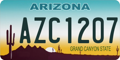 AZ license plate AZC1207