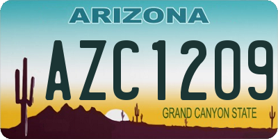 AZ license plate AZC1209