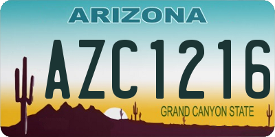 AZ license plate AZC1216