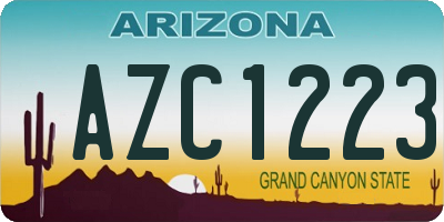 AZ license plate AZC1223
