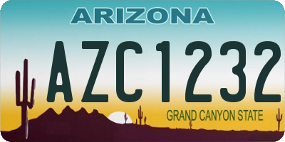 AZ license plate AZC1232