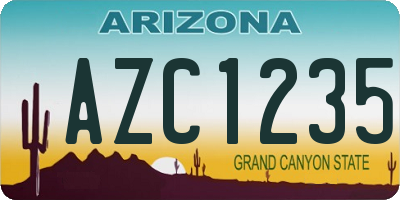 AZ license plate AZC1235