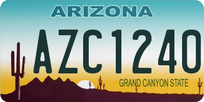 AZ license plate AZC1240
