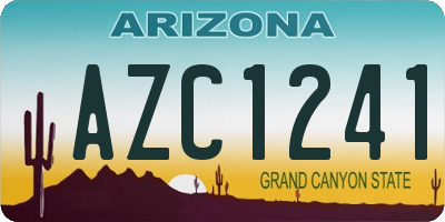 AZ license plate AZC1241