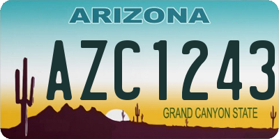 AZ license plate AZC1243