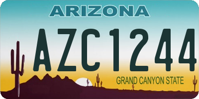 AZ license plate AZC1244