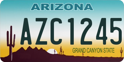 AZ license plate AZC1245