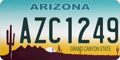 AZ license plate AZC1249