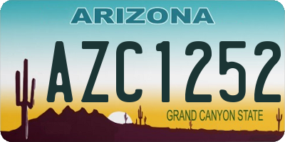 AZ license plate AZC1252