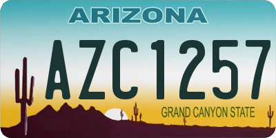 AZ license plate AZC1257
