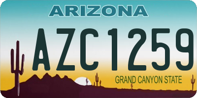 AZ license plate AZC1259