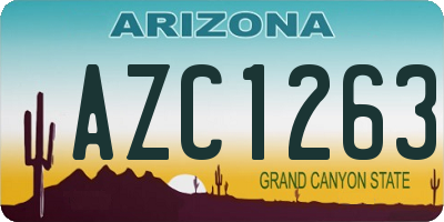 AZ license plate AZC1263