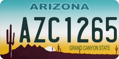 AZ license plate AZC1265