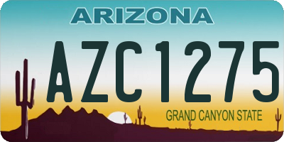 AZ license plate AZC1275