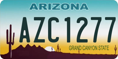 AZ license plate AZC1277