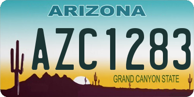 AZ license plate AZC1283