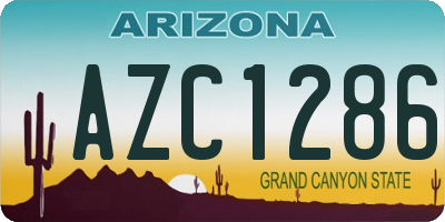 AZ license plate AZC1286