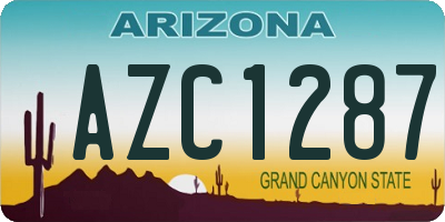 AZ license plate AZC1287