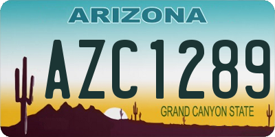 AZ license plate AZC1289