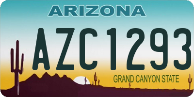 AZ license plate AZC1293