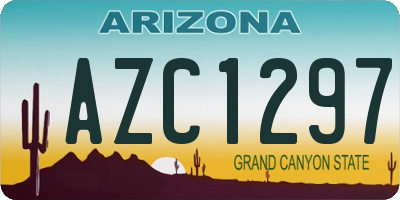 AZ license plate AZC1297