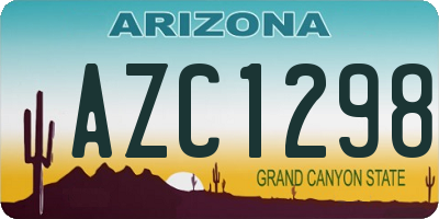 AZ license plate AZC1298
