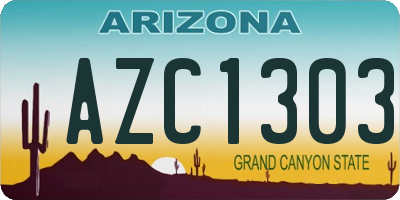AZ license plate AZC1303