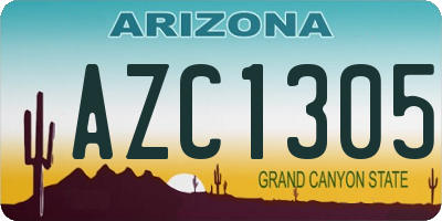 AZ license plate AZC1305