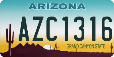 AZ license plate AZC1316