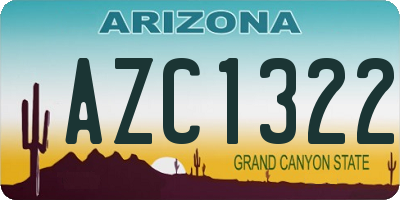 AZ license plate AZC1322
