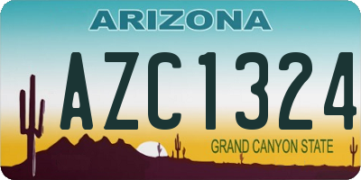 AZ license plate AZC1324