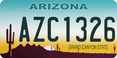 AZ license plate AZC1326