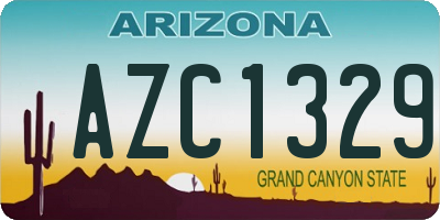 AZ license plate AZC1329