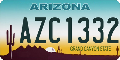 AZ license plate AZC1332