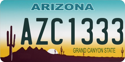 AZ license plate AZC1333