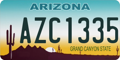 AZ license plate AZC1335