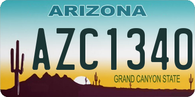 AZ license plate AZC1340
